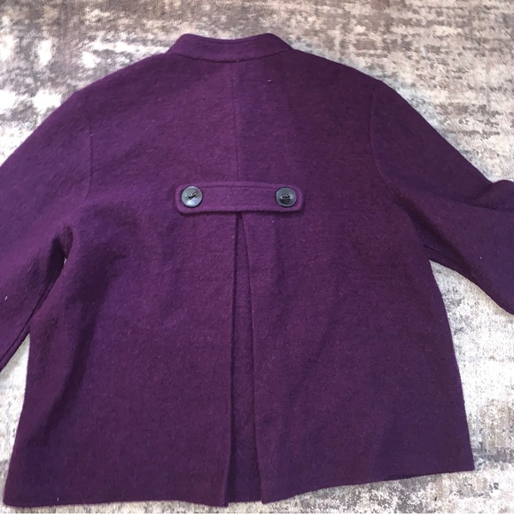 Ruby Rd. Purple Pea Coat with Relaxed Fit and High Collar - Picture 5 of 5